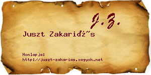 Juszt Zakariás névjegykártya